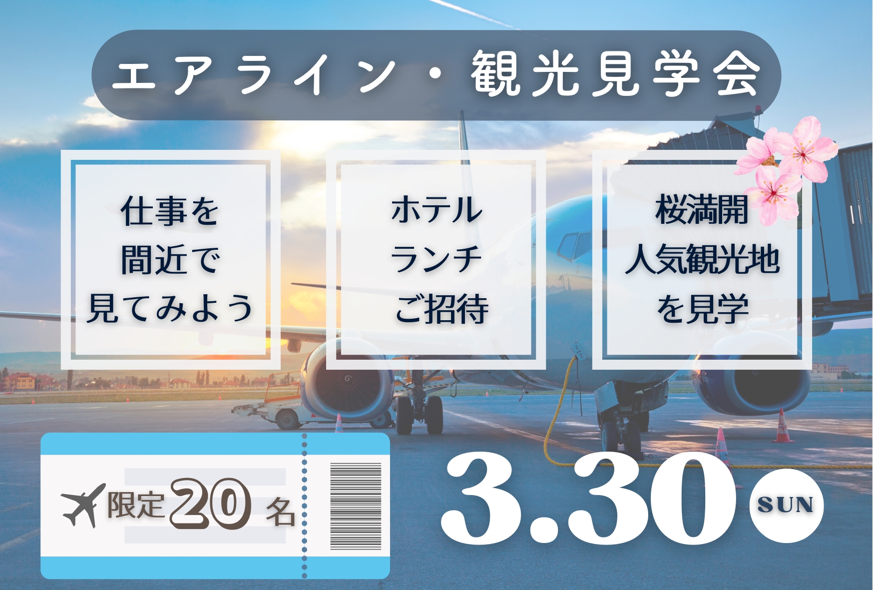 【憧れ*ホテルランチ付*】エアライン・観光見学会